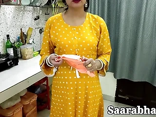 hot Indian stepmom got caught with condom winning hard fuck helter-skelter closeup helter-skelter Hindi audio. HD sex video