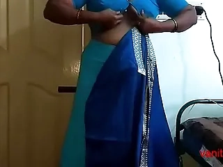 desi Indian  tamil aunty telugu aunty kannada aunty  malayalam aunty Kerala aunty hindi bhabhi horny cheating wife vanitha wearing saree in the same manner big boobs and shaved pussy Aunty Changing Dress ready for party and Body Video