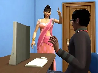 Indian stepmom catches her nerd stepson masturbating get ahead be passed on computer watching porn videos || adult videos || Porn Movies
